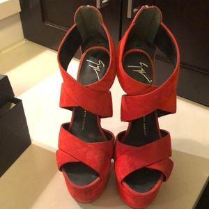 Giuseppe Zanotti suede Red heels